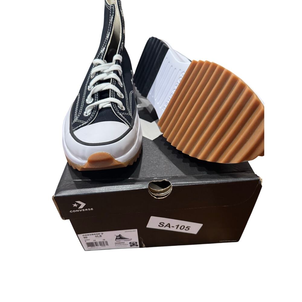 Converse Run Star Hike High Black White Platform Sneakers NIB Men 10 Women 11.5